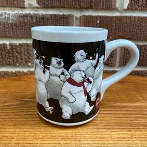 Coca Cola ‘96 Vintage Polar Bear Party Coffee Mug Gibson Group Coke Christmas